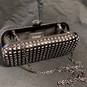 Fredricks of Hollywood purse. Black and Silver hardshell.